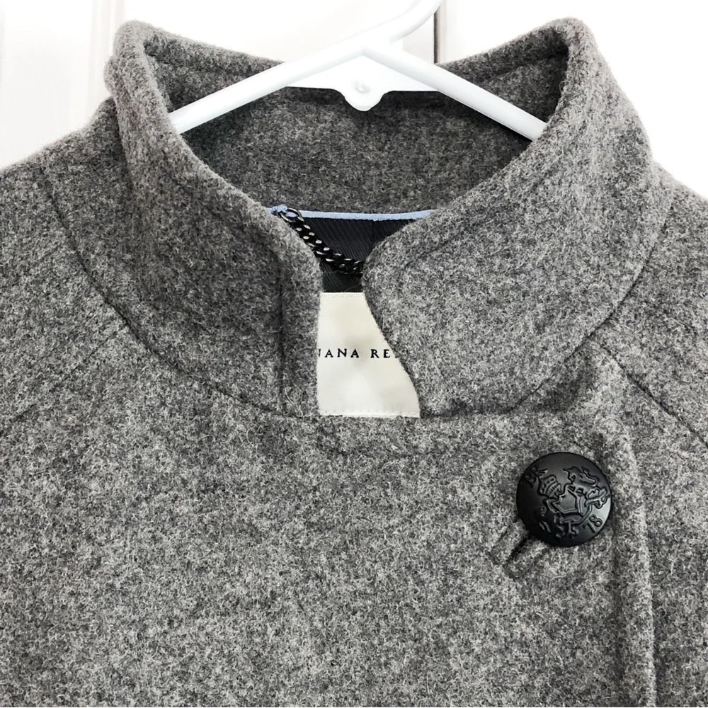 Banana Republic Preppy Gray Wool Blend Double Breasted Peacoat Small - Picture 5 of 16